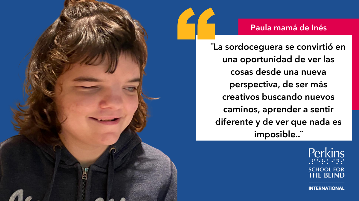 Frase sobre la sordoceguera junto a una foto