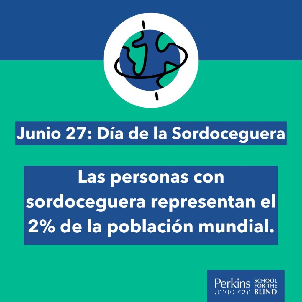 Imagen 1: Junio 27: Día de la Sordoceguera. Las personas con sordoceguera representan el 2% de la población mundial.