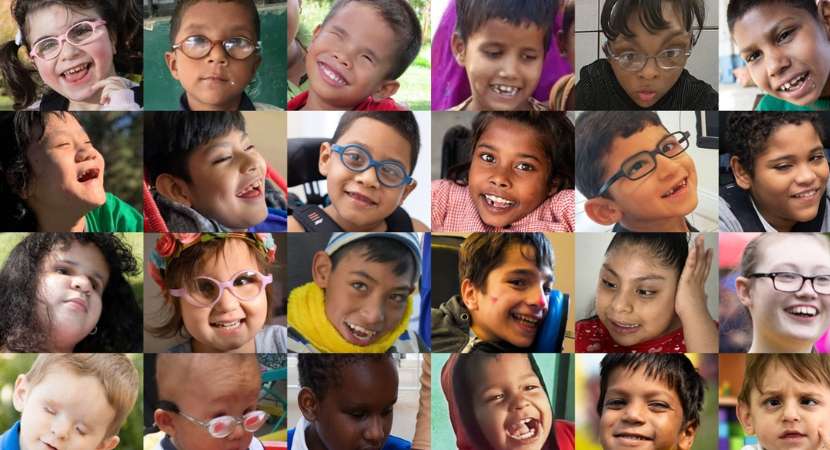 Collage of 24 children in Perkins programs.